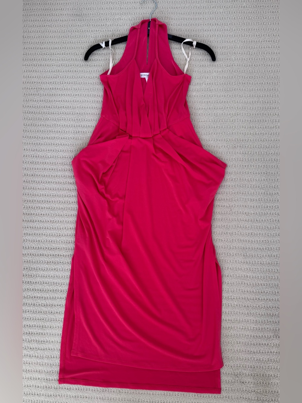 BCBGeneration Fuchsia Halter Midi Dress